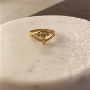 James Avery Gold Cross with Heart Ring